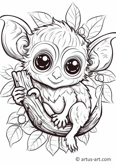 Cute Tarsier Coloring Page